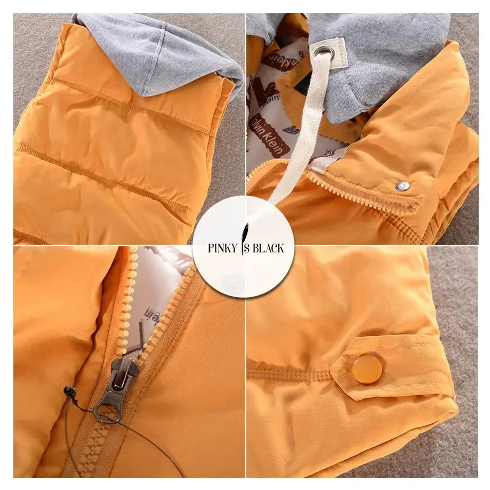 Winter Fashion Cotton Vest Women Hooded Collar Casual Coat .