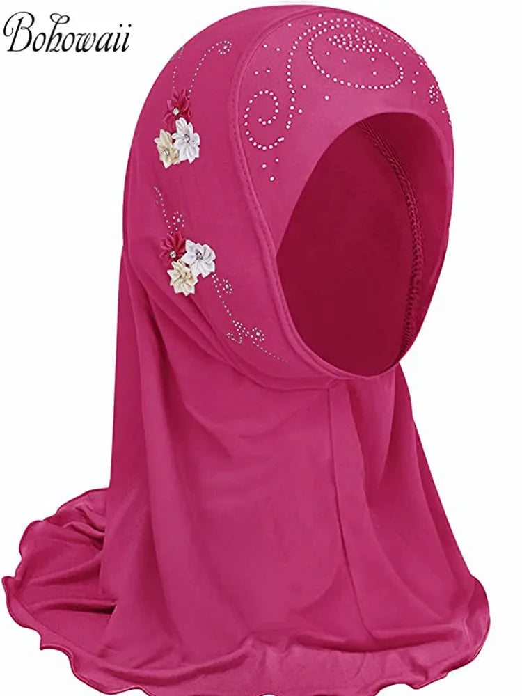 BOHOWAII Kids Girls Muslim Instant Hijab Ready To Wear.