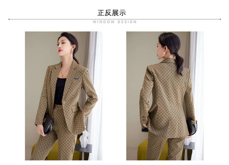 High Quality Fabric Women Business Suits With Pants and Blazer.