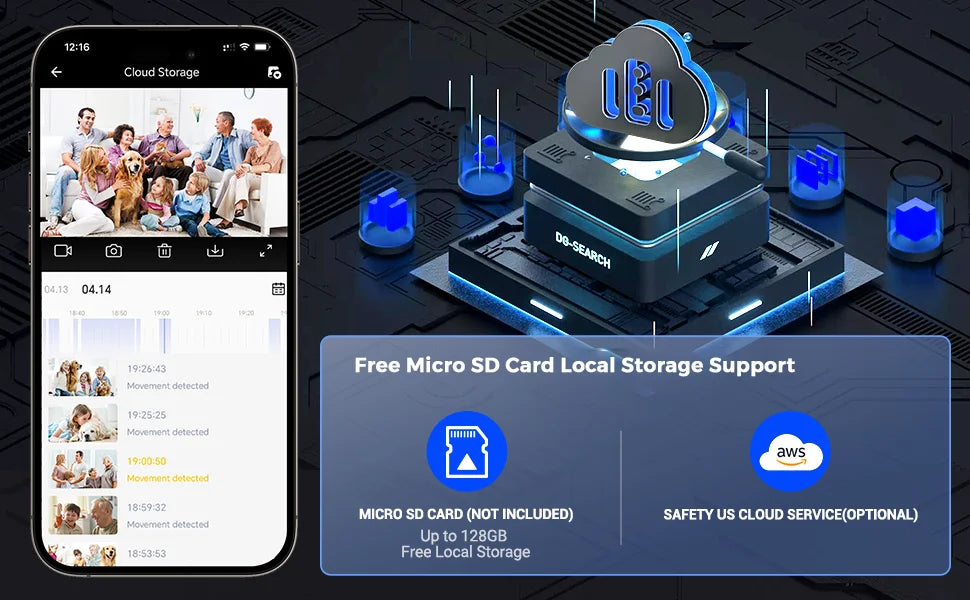 AMOROM 2K Indoor Camera 5/2.4G Wi-Fi Home Night Vision Security Camera.