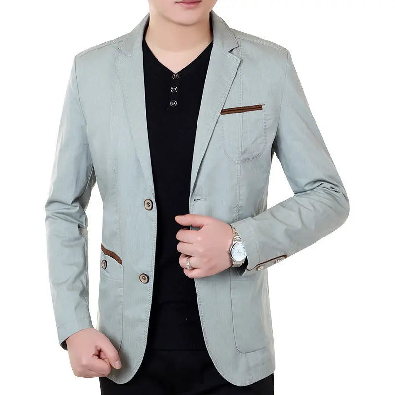 New Men Suit Jacket Thin Blazers Spring Autumn Solid Business .