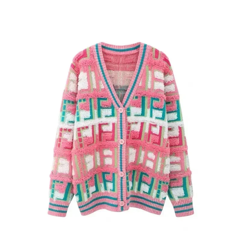Women Long Sleeve Sweater Cardigan Twist Cable Knitted .