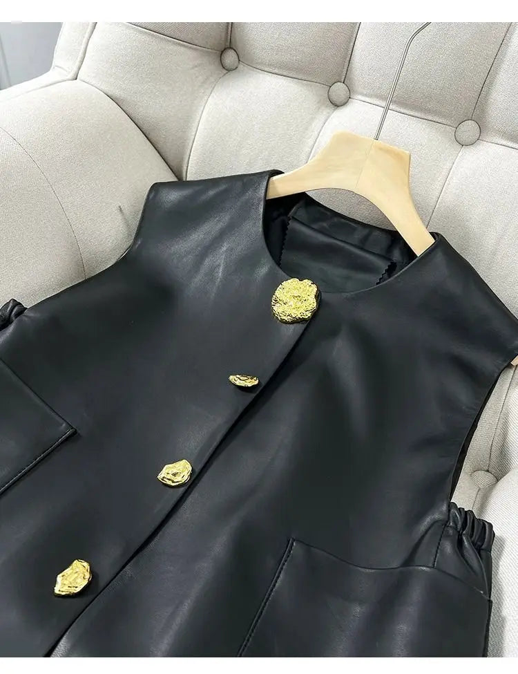 Spring Autumn New High-End Temperament Light Luxury Leather.