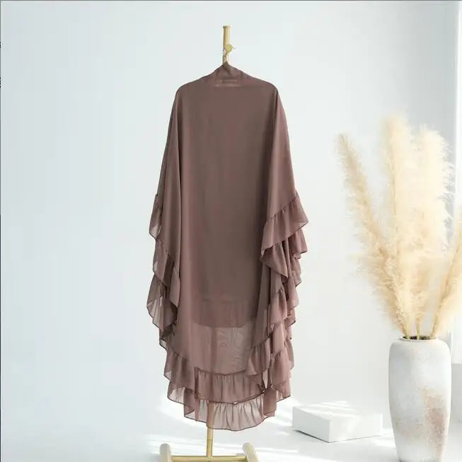 Islamic Long Khimar Ramadan Muslim Chiffon Hijab Women.