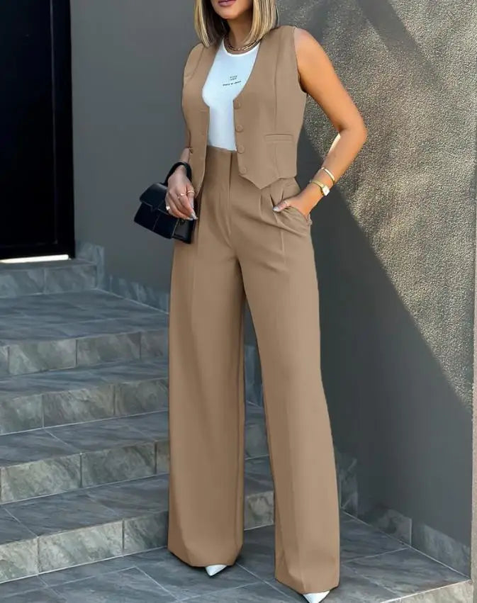 Women OL Blazer Pant Sets 2 Pieces Casual Slim .