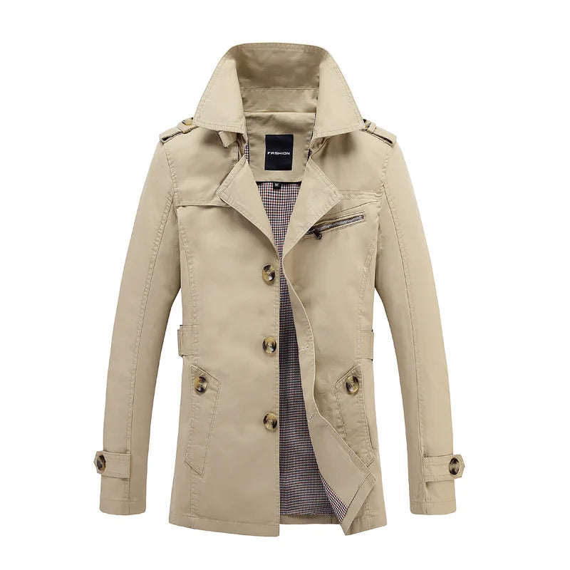 Men Long Winter Jackets Slim Fit Warm Trench Coats .