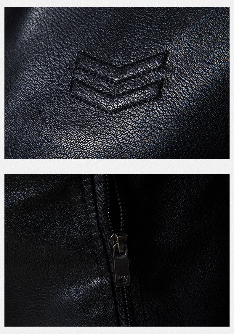 Brand Leather Jacket Men's Winter Motorcycle Clothes Leanther Jacket .