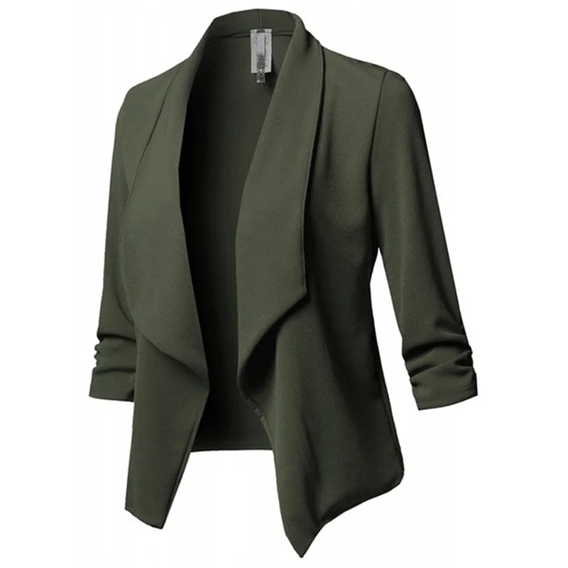 Women Solid Folds PU Leather  Black Blouse Tops.