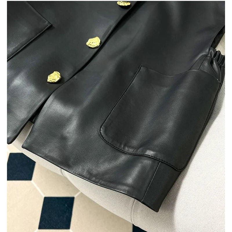 Spring Autumn New High-End Temperament Light Luxury Leather.