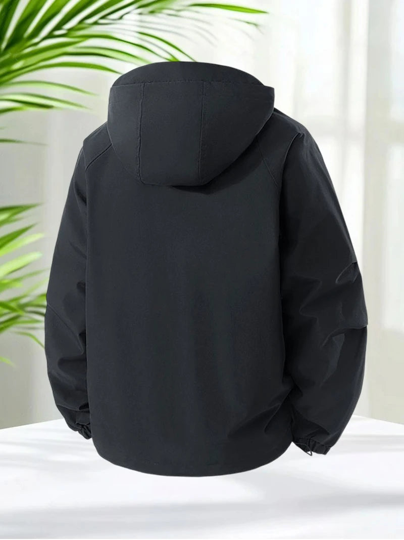 Men’s Hooded Outdoor Windbreaker Jacket Windproof Coats .