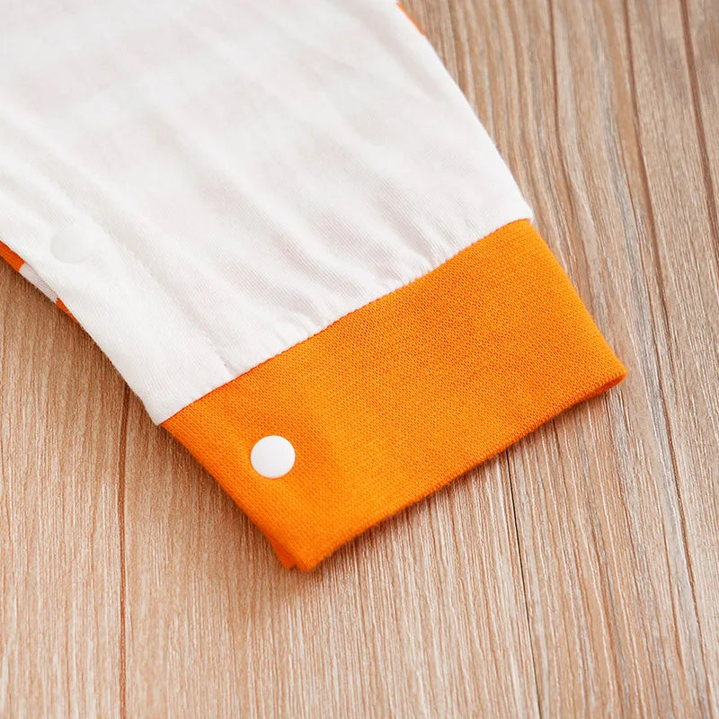 Boys And Girls Cute Cartoon Fox Printed Long Sleeve Baby Bodysuit.