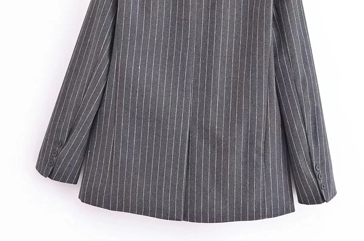 XNWMNZ  Women's Fashion Pinstripe Blended Blazer.
