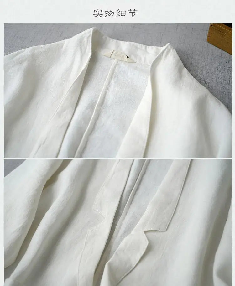Nomikuma Causal Women Cotton Linen Blazer .