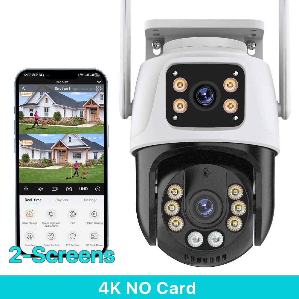 6K HD Outdoor IP Camera WiFi Three Lens