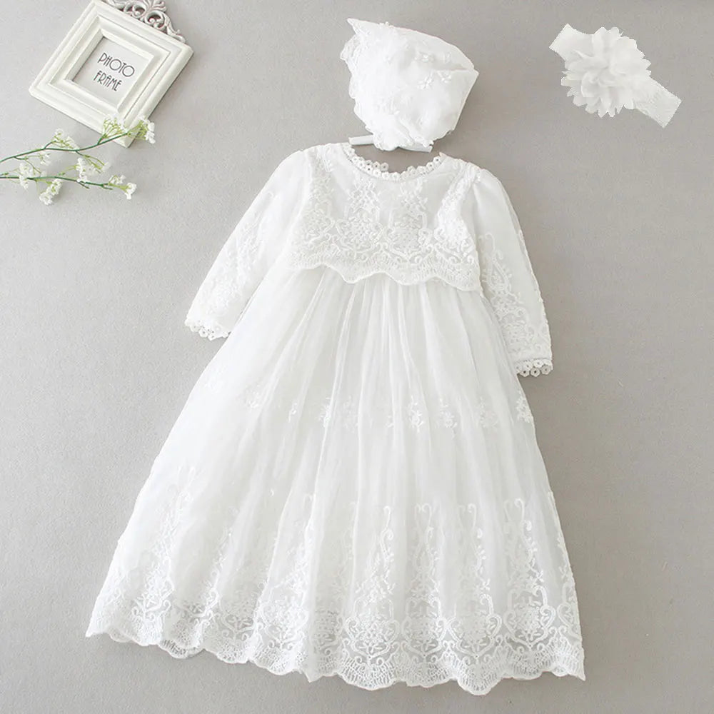 baby girl dresses embroidery pearl 1 year birthday dress wedding party christening baby girl clothes for 3-24 month