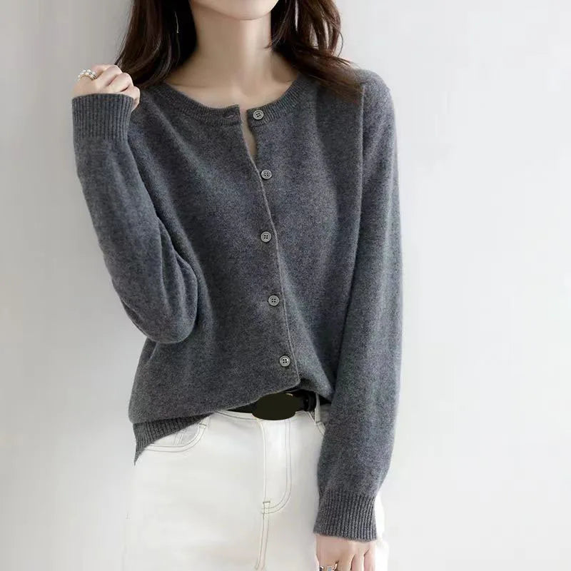 Korean Single Breasted Cardigans Sweater Women Autumn Winter .