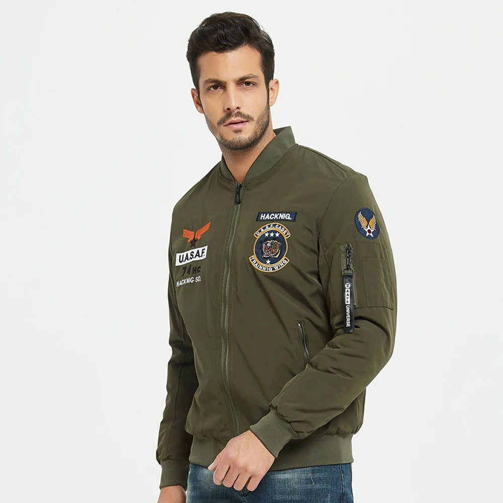 Men Military Pilot Reversible Jackets Men Autumn Bomber.