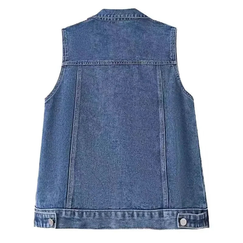 Fashion Women Cowboy Waistcoat Outwear Lady.