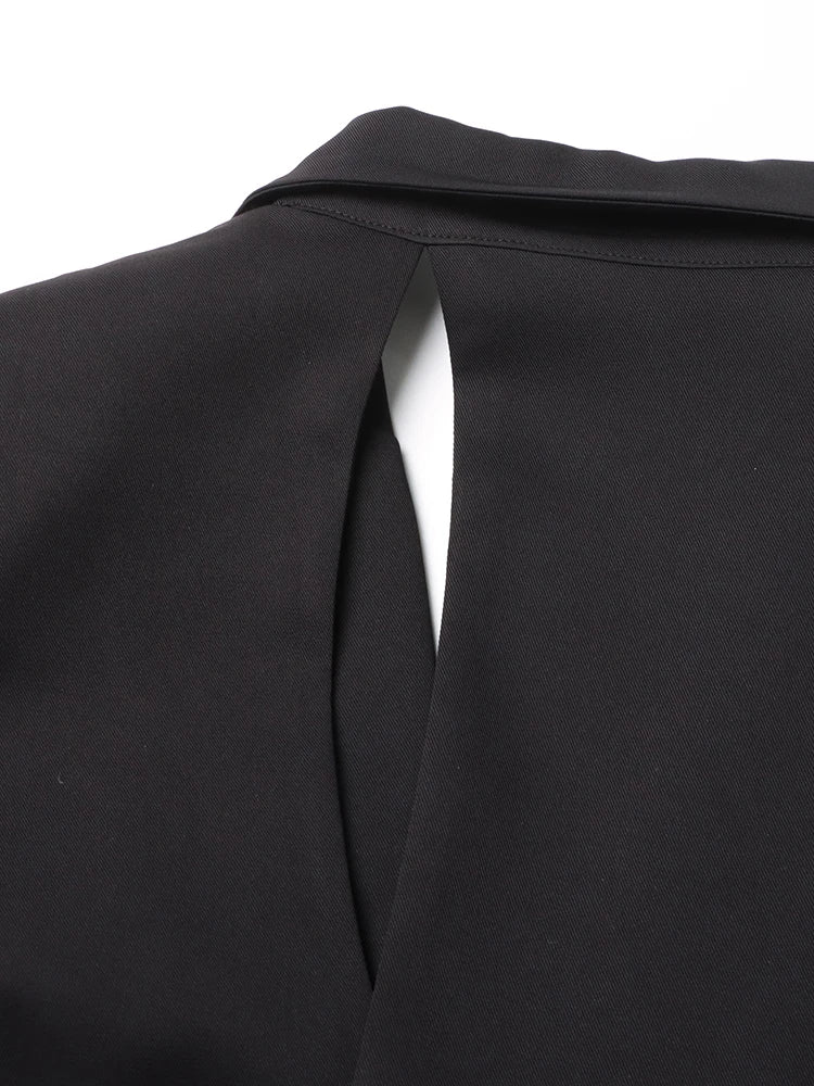 VGH Solid Hollow Out Casual Irregular Blazers For Women .