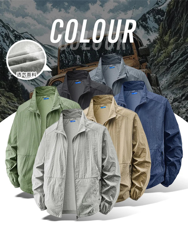 6XL 7XL 8XL Summer Jackets Men Windbreaker Coats .