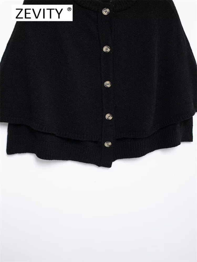 Women O Neck Breasted Solid Color Knitted Shawl Sweater Jacket Female .