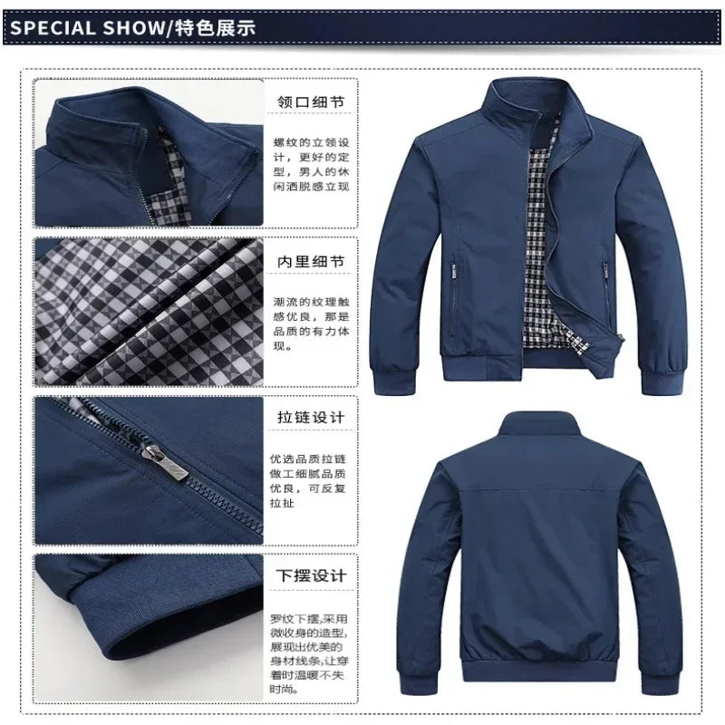 Autumn and Winter Men's Embroidered High-quality Lapel Jacket,