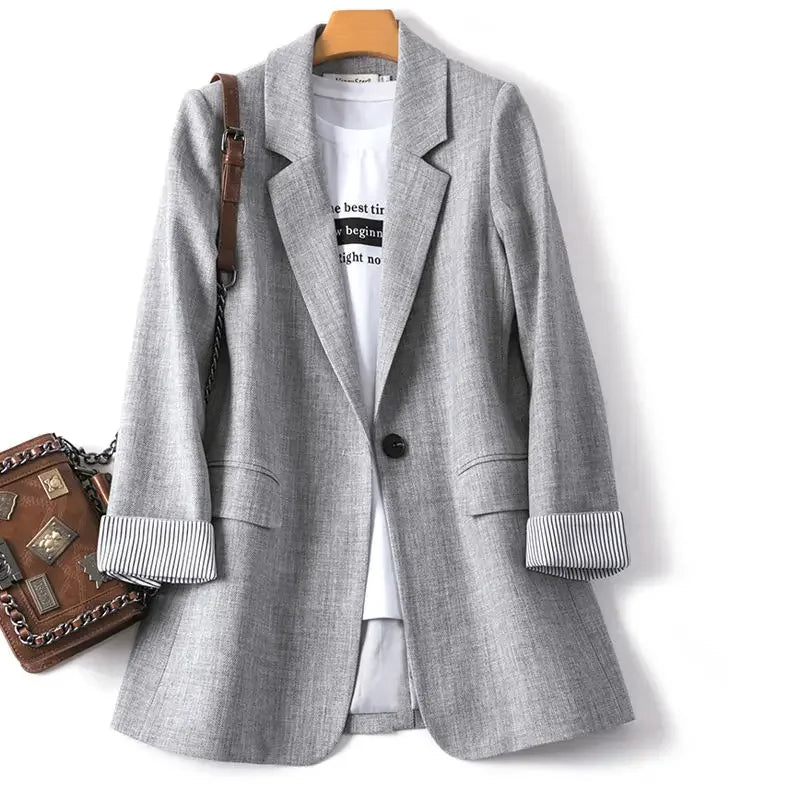 New Blazers Women Trendy Patchwork Korean Chic .
