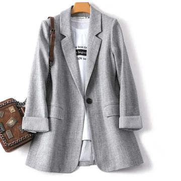 New Blazers Women Trendy Patchwork Korean Chic .