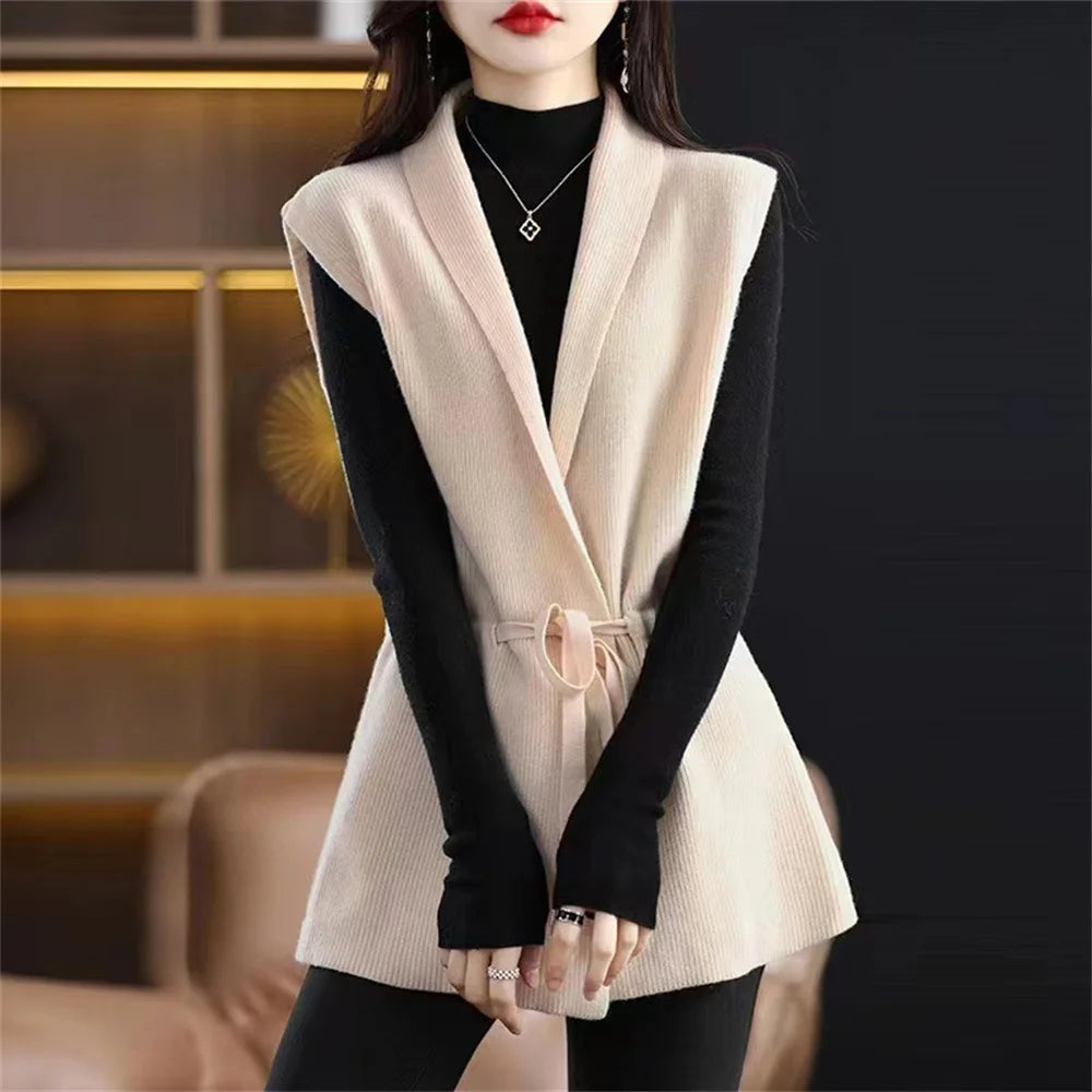 Sweater Vest Knitted Cardigan Sleeveless Jumpers .