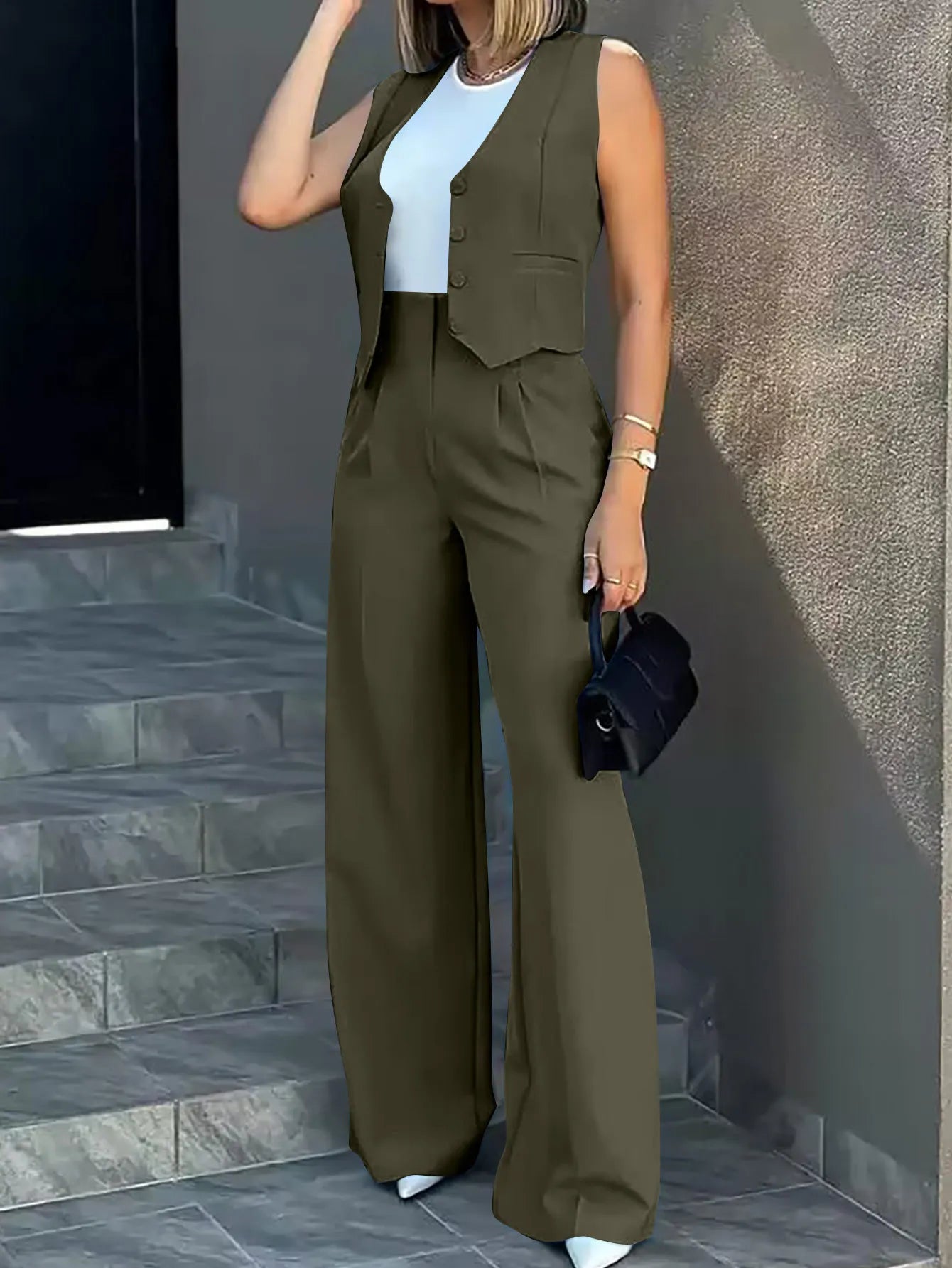 Women OL Blazer Pant Sets 2 Pieces Casual Slim .