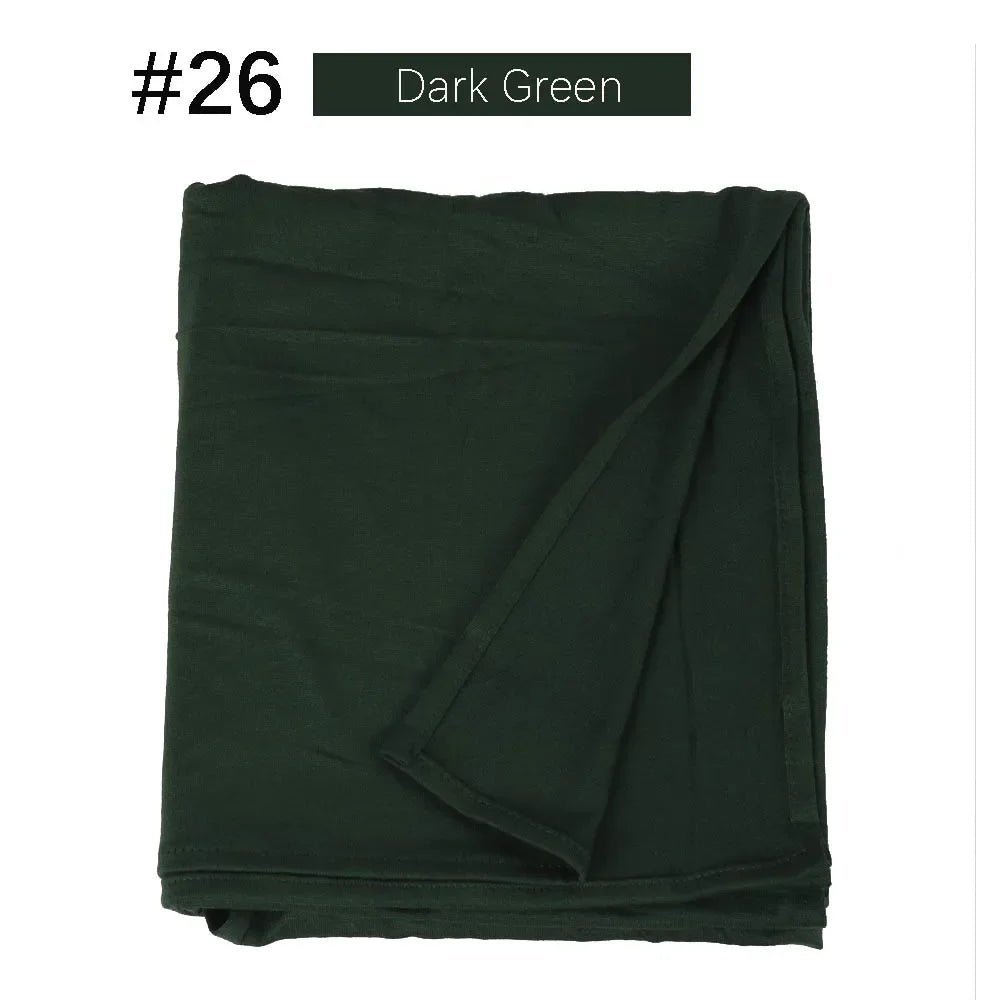 Muslim Women Stretchy Jersey Hijab Plain Cotton Jersey Hijabs  Islamic Soft Turban Head Wraps Headscarf 170X60cm