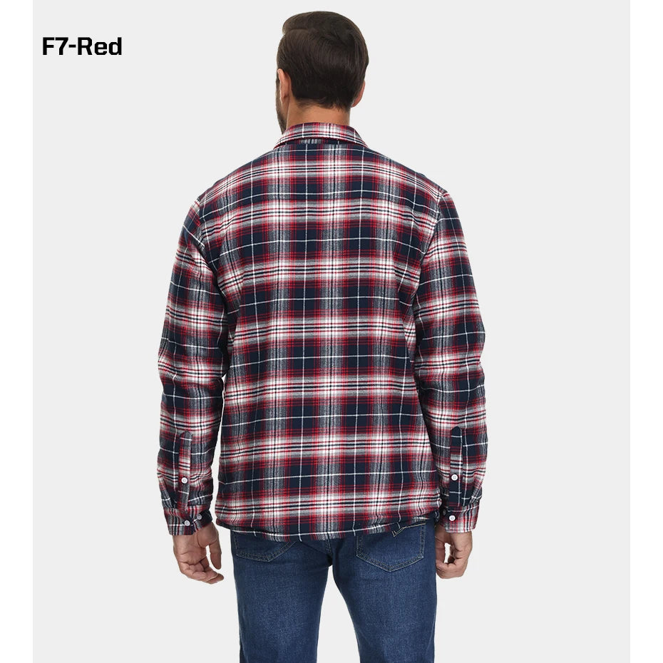 MAGCOMSEN Men's Fleece Plaid Flannel Shirt Jacket.