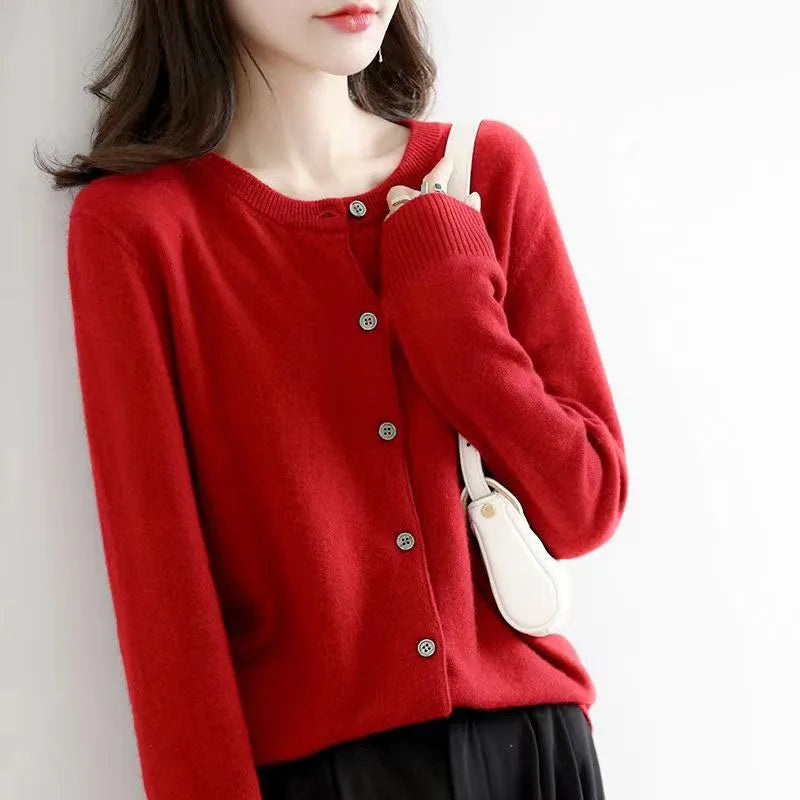 Korean Single Breasted Cardigans Sweater Women Autumn Winter .