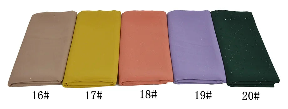 180*75cm Bronzing Muslim Chiffon Hijab Shawls Scarf Women Solid Color Head Wraps Women Hijabs Scarves Ladies Foulard Femme Veil