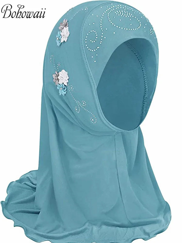 BOHOWAII Kids Girls Muslim Instant Hijab Ready To Wear.