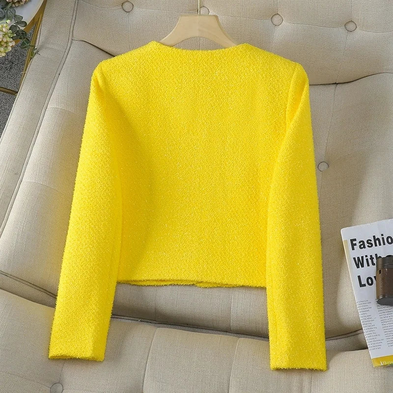 NewKorean Fashion Small Fragrance Tweed Jacket Women .