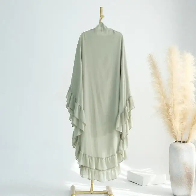 Islamic Long Khimar Ramadan Muslim Chiffon Hijab Women.