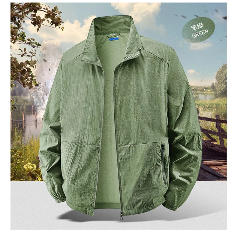 6XL 7XL 8XL Summer Jackets Men Windbreaker Coats .
