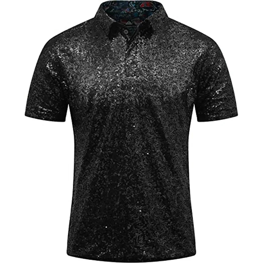 Mens  Short Sleeve T Shirt Fashion Disco Party Stage Costume.
