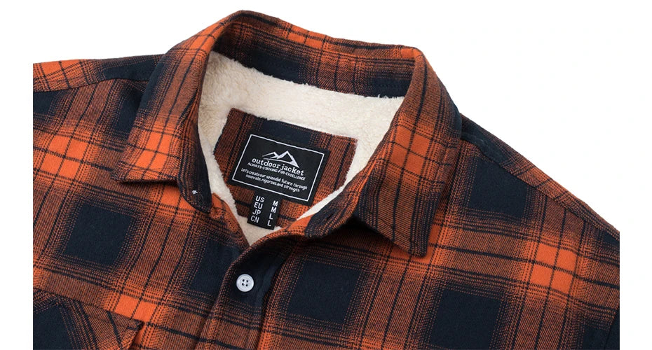 MAGCOMSEN Men's Fleece Plaid Flannel Shirt Jacket.