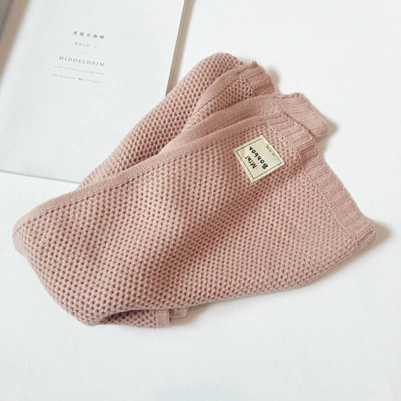 Kids Scarf Autumn Winter Korean Fashion Children's Knitting Baby Bib Wool Knitting Winter Versatile Female Warm Girl Boy