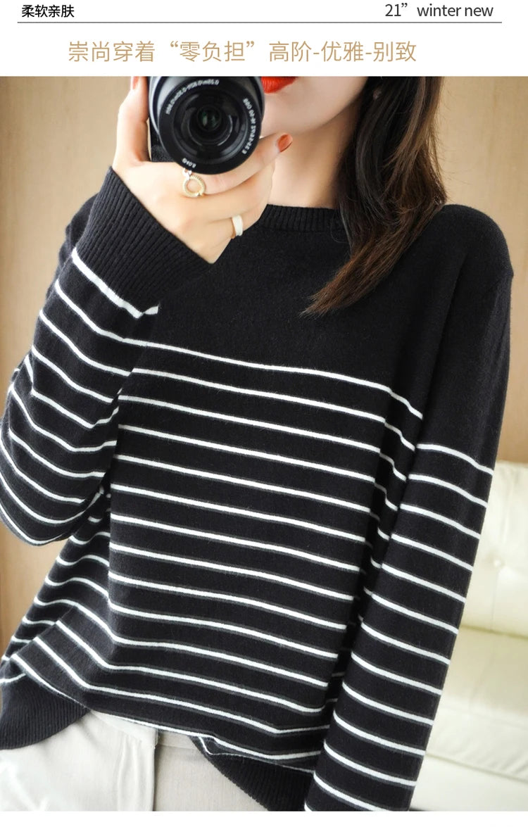 100% Cotton Knitted Sweater Women's Sweater .