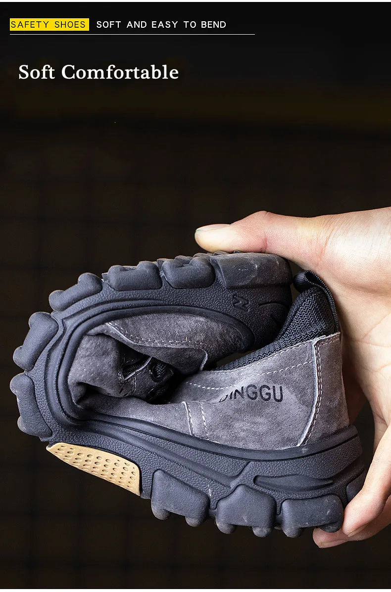 Work Safety Shoes Men Anti-smash Anti-puncture Work Sneakers Lightweight Breathable Protective Steel Toe Safety Boots