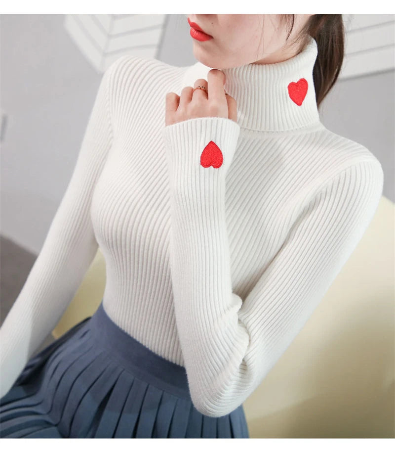 Fashion Turtleneck Pullover Sweater Elegant Long Sleeve .