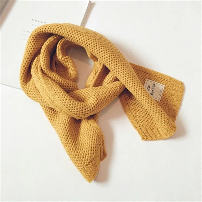 Kids Scarf Autumn Winter Korean Fashion Children's Knitting Baby Bib Wool Knitting Winter Versatile Female Warm Girl Boy