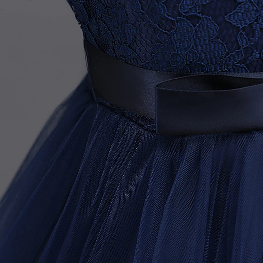 Western girls dress Princess dress Children's dress long lace .