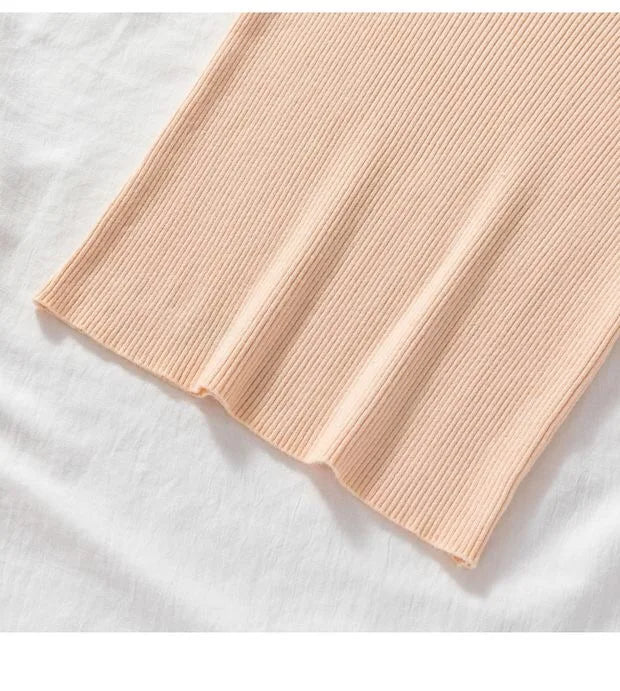 V-neck Solid Thin Summer Women Pullover Female Knitted Ribbed Sweater.