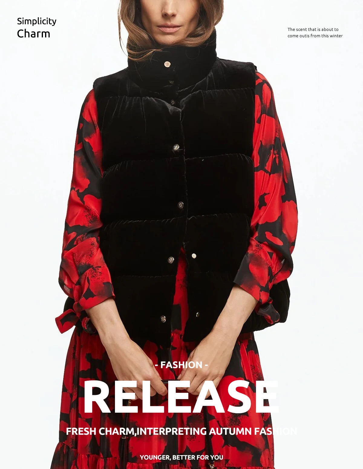 CHCH Autumn Winter Women's Solid Loose Vest Stand Collar .