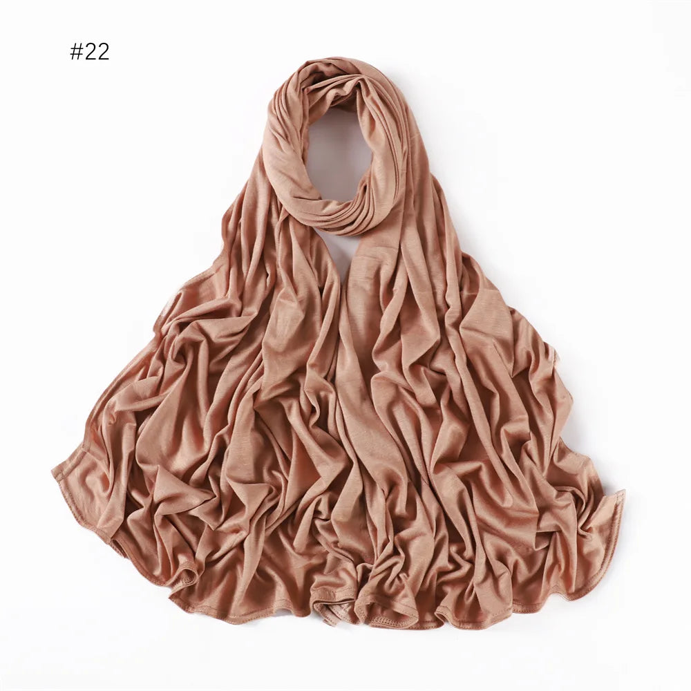 Modal Cotton Jersey Hijabs For Woman Long Muslim Scarf .
