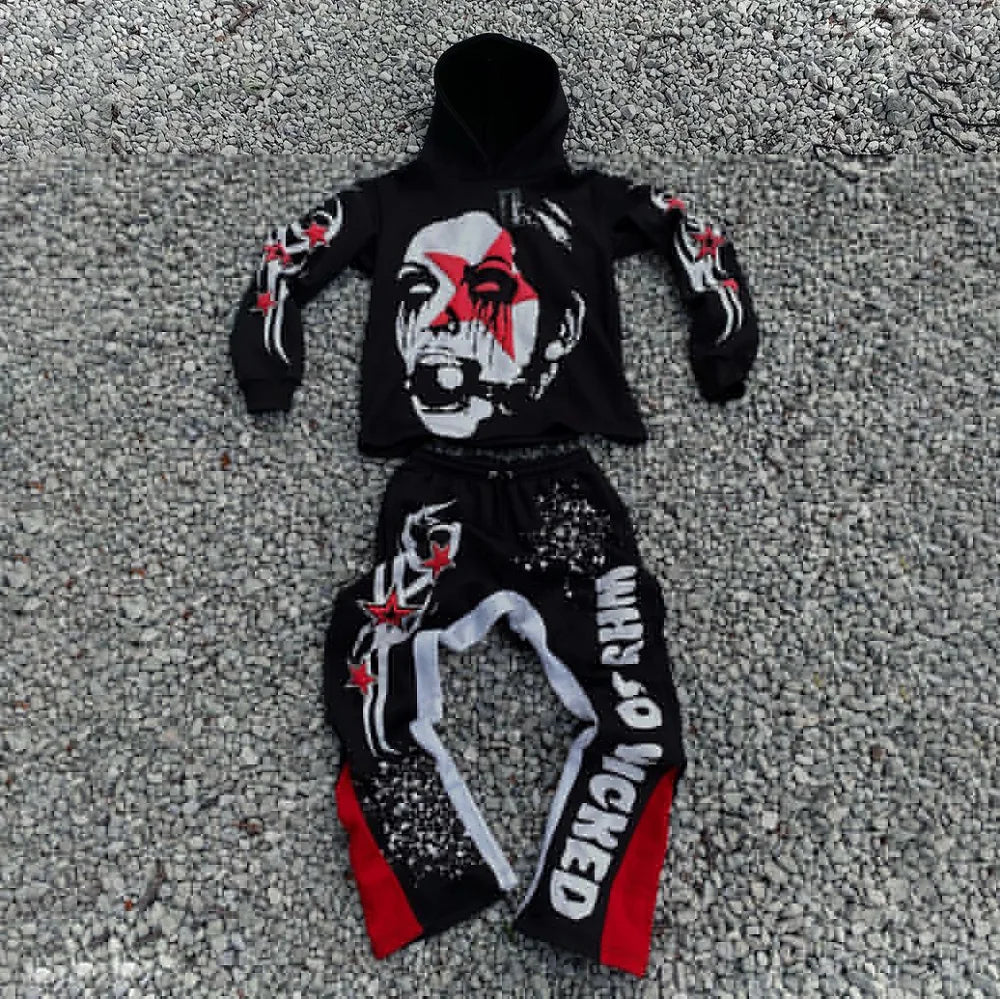 New Two Piece Sets Men Women Hip Hop Sweatpants Casual Pants 3D Printing Pullovers Loose Hoodie Sweatshirt Streetwear